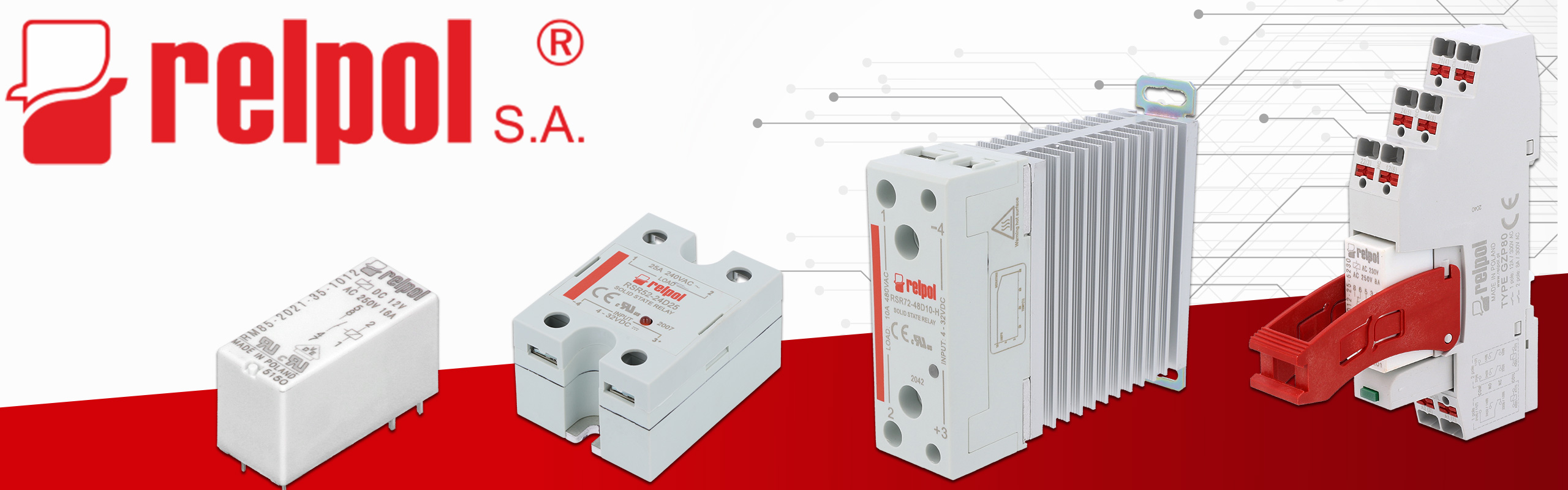 Relè elettromagnetici e a stato solido del marchio Relpol  Componenti  elettronici. Distributore e negozio online - Transfer Multisort Elektronik