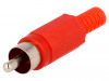 CC-006R | Enchufe; RCA; macho; con manguito; recto; para soldar; rojo