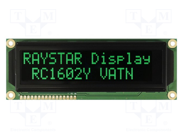 RC1602Y-LLG-JWVE RAYSTAR OPTRONICS