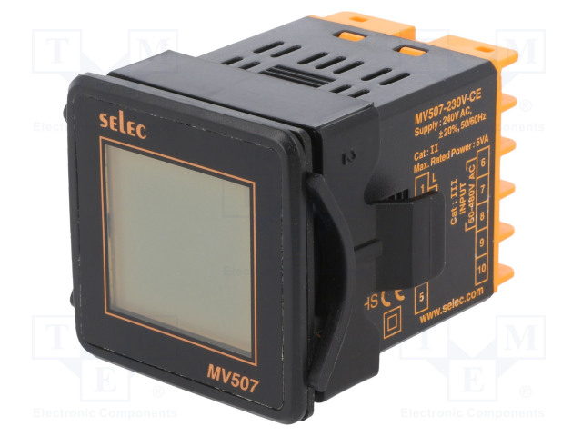 MV507-CU SELEC GMBH - Voltímetro | digital,montagem; VAC: 50÷480V;  Prec.med: ±0,5% ; 516V | TME - Componentes eletrónicos