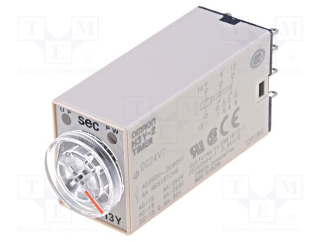 Oberst Phobia Tæmme H3Y-2 AC200-230 1S OMRON - Timer | 0,1÷1s; DPDT; 250VAC/5A; Usup:  200÷230VAC; socket; -10÷50°C; H3Y-2-230AC-1S | TME - Electronic components