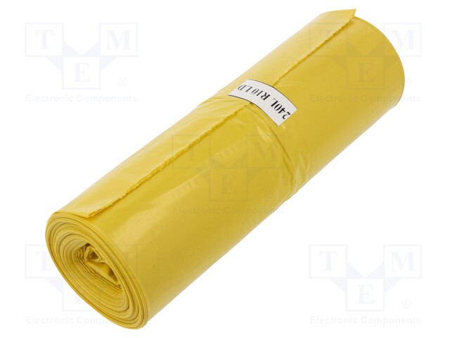 03-02-25724A PLAST - Trash bags, polyetylene LD; yellow; 240l; 10pcs.;  PL.03-02-25724A