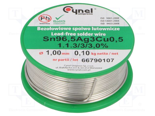 SN96,5AG3CU0,5-1.1.3 Q 1.00MM 100G SN96,5AG3CU0,5-1.1.3 Q 1.00MM 100G