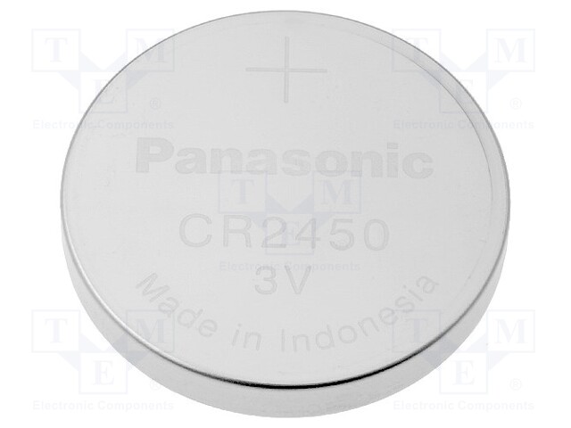 CR2450 PANASONIC - Pila: de litio, 3V; CR2450,de botón; no recargable;  Ø24,7x5mm; BAT-CR2450/P