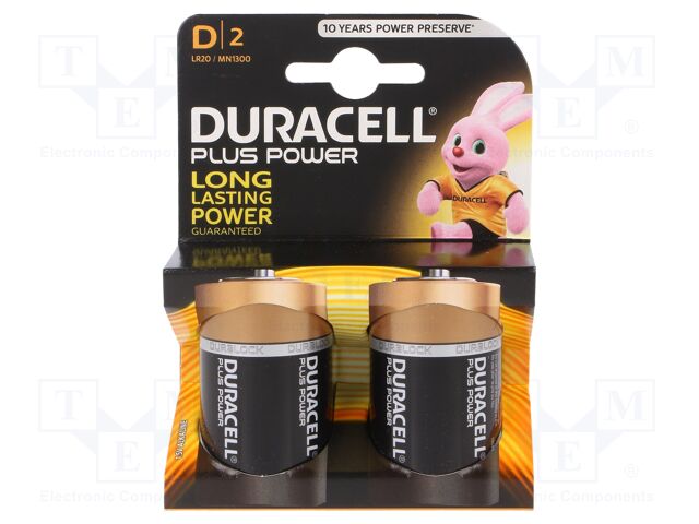 LR20/D (K2) PLUS POWER DURACELL - Battery: alkaline