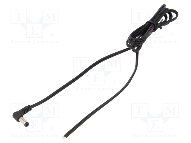 A21-TT-T050-150BK WEST POL - Kabel, 2x0,5mm2; Kabel,DC 5,5/2,1 Stecker;  gewinkelt; schwarz