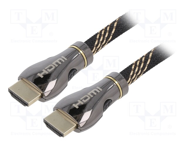 CCBP-HDMI8K-3M GEMBIRD - Cable, HDMI 2.1; HDMI plug,both sides; textile; 3m;  black; 28AWG