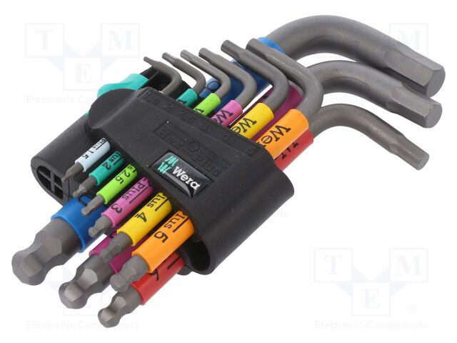 05133164001 WERA - Wrenches set | Hex Plus key,spherical; 9pcs.; WERA. 05133164001 | TME - Electronic components