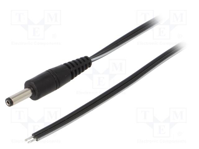 P40-TT-T050-050BK WEST POL - Kabel, 2x0,5mm2; Kabel,DC 4,0/1,7 Stecker;  gerade; schwarz; 0,5m