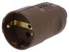05164 | Connector: AC supply; female; socket; 2P+PE; 230VAC; 16A; brown
