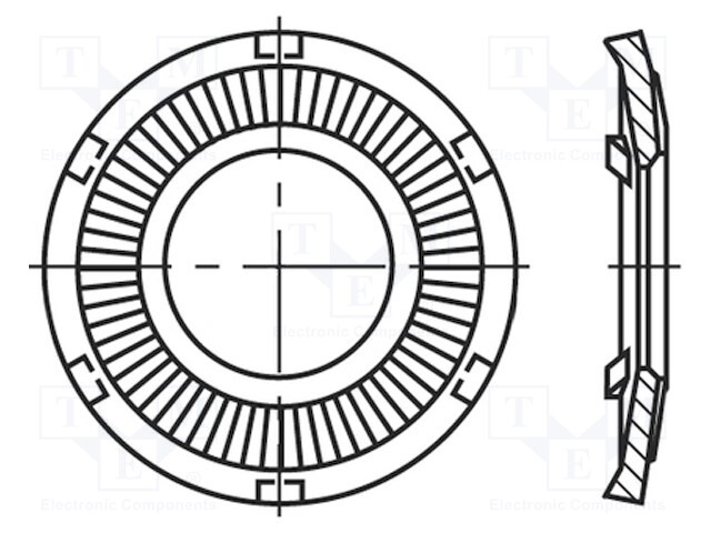 3353162 BOSSARD - Unterlegscheibe  rund,außengezahnt; M5; D=10mm