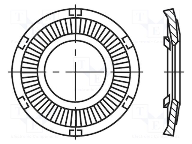 3353162 BOSSARD - Unterlegscheibe  rund,außengezahnt; M5; D=10mm