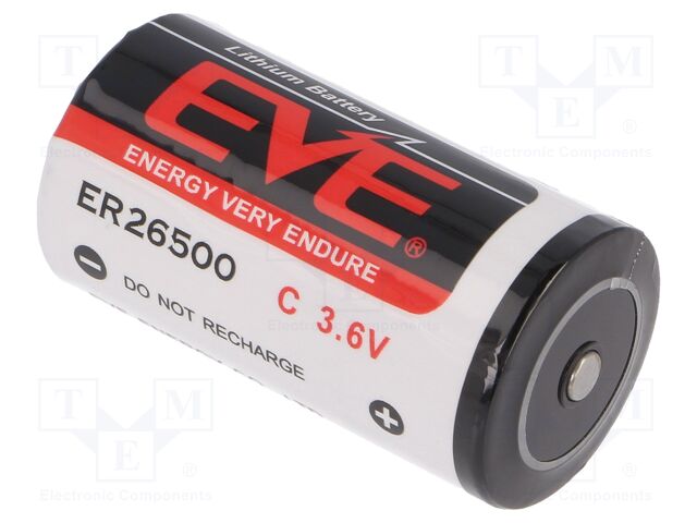 EVE ER26500 S/STD. 3,6V 8,5AH EVE BATTERY - Pile: lithium, 3,6V; C;  8500mAh; non-rechargeable; Ø26x50mm; EVE-ER26500/S