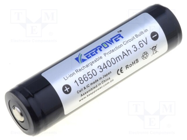 KEEPPOWER 18650 3400MAH 3.6V - Re-battery: Li-Ion