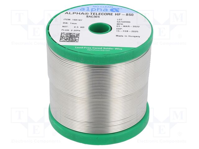 SAC305 TELECORE HF-850/122 1MM 500G SAC305 TELECORE HF-850/122 1MM 500G