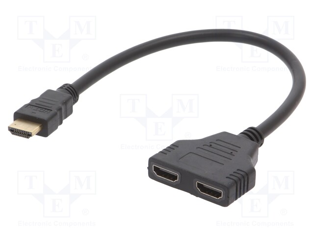 DSP-2PH4-04 GEMBIRD - Multiprise, passive; noir; Entrée: HDMI prise; Conn:  HDMI socle x2