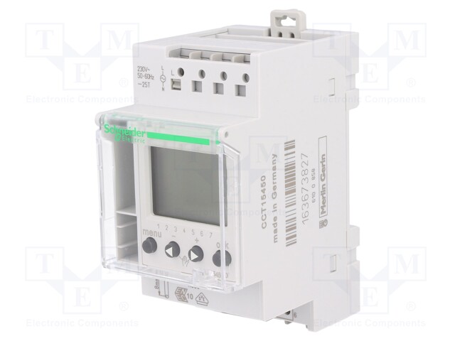 CCT15450 SCHNEIDER ELECTRIC - Programmable time switch | Range: 24h / 7days; SPDT; 230VAC; DIN; SCH-IHP/1 | TME - Electronic components (WFS)