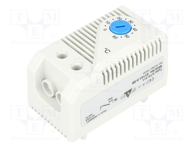 01141.0-00 STEGO - Sensor: termostato | NO; 10A; 250VCA; bornas de IP20; DIN; KTS011/60 | TME - komponentit