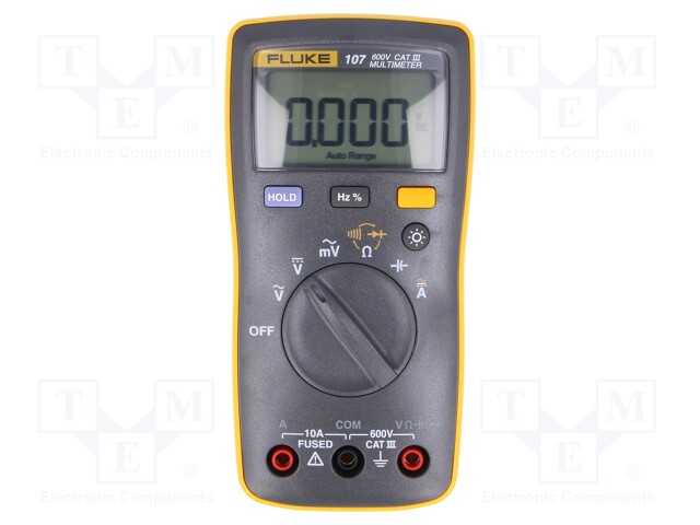 FLUKE 107 | Číslicový multimetr; LCD; (6000); VDC: 6V,60V,600V; I DC: 4A,10A