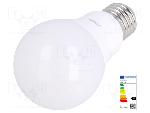beneden Kolibrie draaipunt 4052899326873 ams OSRAM - LED lamp | cool white; E27; 230VAC; 806lm; P: 9W;  6500K; CRImin: 80 | TME - Electronic components