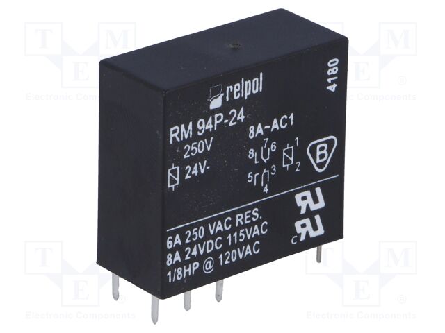 Rm94 1012 25 1024 Relpol Relay Electromagnetic Dpdt Ucoil 24vdc 8a 8a 250vac 8a 24vdc Rm94 P 24v Tme Electronic Components Wfs Rm94 1012 25 1024 Relpol Relay Electromagnetic Dpdt Ucoil 24vdc 8a 8a 250vac 8a 24vdc Rm94 P 24v Tme Electronic Components Wfs