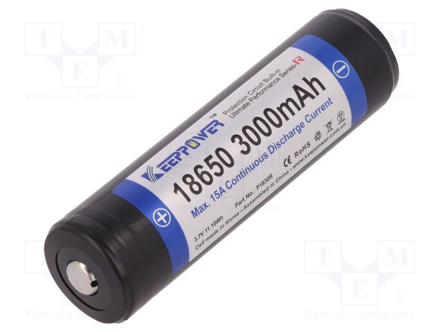 ICR18650-300PCM-R 3000MAH PROTECTED ICR18650-300PCM-R 3000MAH PROTECTED