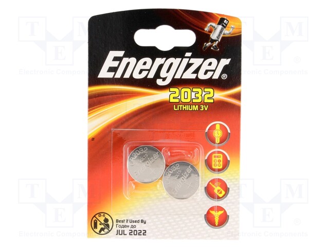 ENERGIZER CR2032 B2 - Battery: lithium