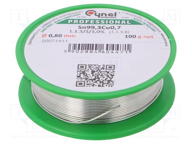 SN99,3CU0,7 0,80 100G SN99,3CU0,7 0,80 100G