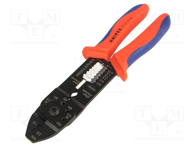 97 21 215 B Knipex Tool For Crimping Non Insulated Terminals Wire Cutting 230mm Knp b Tme Electronic Components