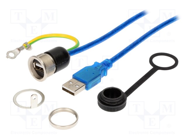 1310-0004-04 ENCITECH - | USB A soclu,USB A mufă; 1310; USB 2.0; IP54; 2m TME - Componente electronice