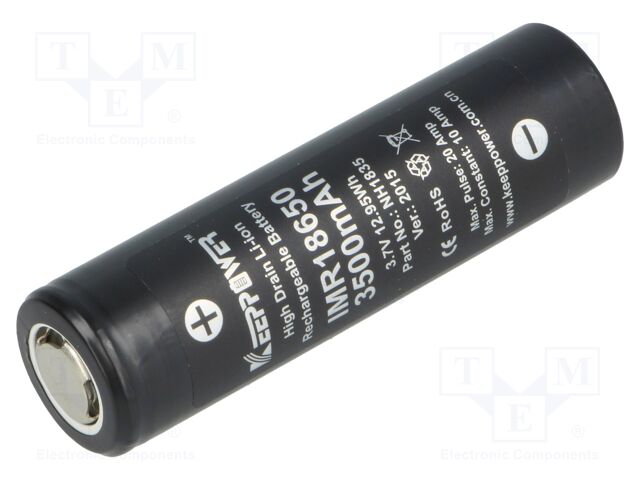 KP IMR18650 3500MAH LI-ION 3,7V 10A KP IMR18650 3500MAH LI-ION 3,7V 10A