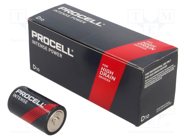 LR20 INDUSTRIAL INTENSE PROCELL - Battery: alkaline, 1.5V; D; non- rechargeable; 10pcs; INTENSE; BAT-LR20/DRPRINBOX