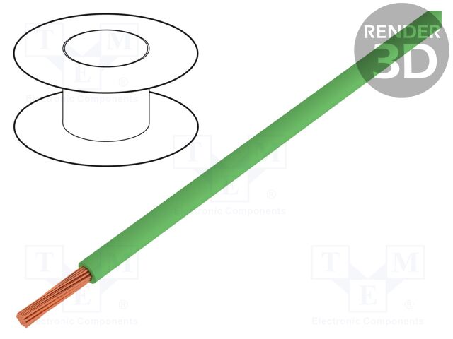 POLOLU STRANDED WIRE: GREEN, 22 AWG, 50 - Wire