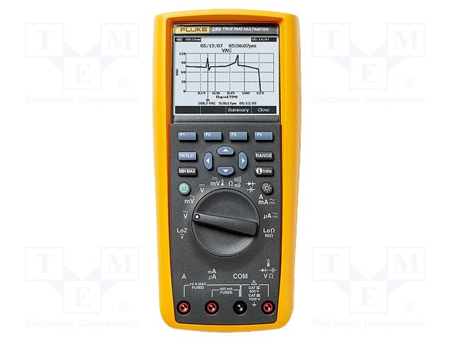 FLUKE 289 FLUKE - Digital multimeter, färg,LCD TFT 2,2; (50000); 320x240;  1÷99%; FLK-289