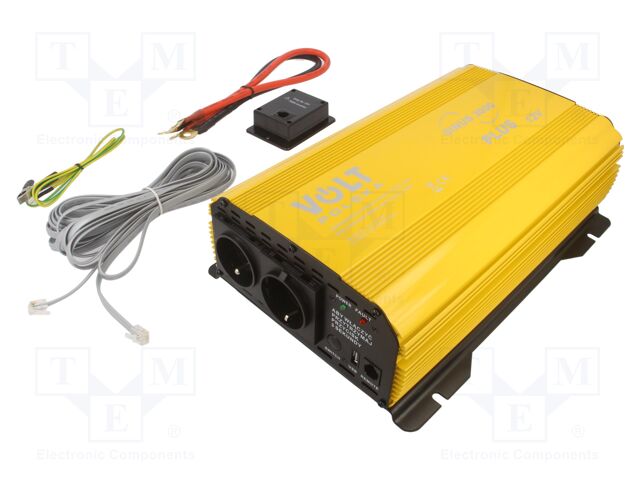 POWER SINUS 3000 12/230V VOLT POLSKA - Converter: DC/AC, 3kW; Uout:  230VAC; Out: mains 230V; 12V; universal; POWER-SIN-3000-12