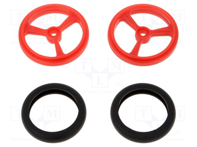 POLOLU WHEEL(20T, 4.8MM) - 40×7MM, RED