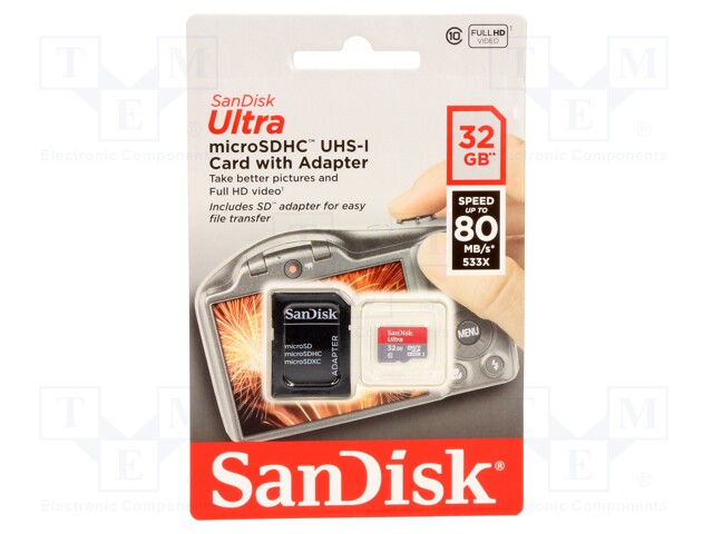 stimulate Mathematical Rotten SDSQUNC-032G-GN6IA SANDISK - Memory card | microSDHC; 32GB; Class 10 | TME  - Electronic components (WFS)