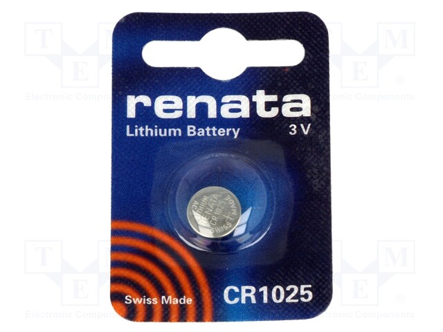 Autonomy Bend Opaque CR1025 RENATA - Baterie: litiu | 3V; CR1025,monedă; 30mAh; nereîncărcabilă;  1buc.; BAT-CR1025/RE-B | TME - Componente electronice