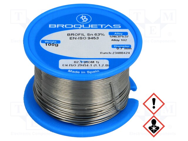 BROQUETAS BROFIL 63 B2.1 0.7MM 100G - Soldering wire