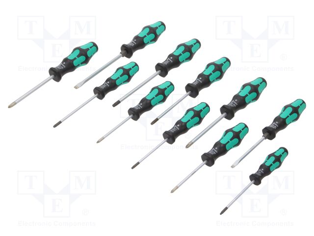 05004313001 WERA - Kit: tournevis, Phillips,Pozidriv®,plat,Torx®;  Kraftform-300; WERA.05004313001