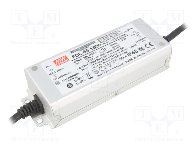 FDL 65 1800 MEAN WELL Zasilacz Impulsowy LED 64 8W 21 6 36VDC fdl-65-1800-mean-well-zasilacz-impulsowy-led-64-8w-21-6-36vdc