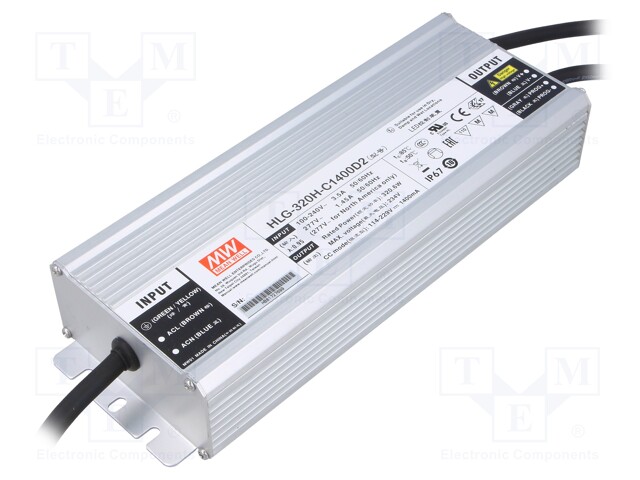 MEAN WELL HLG-320H-C1400D2 - Power supply: switched-mode