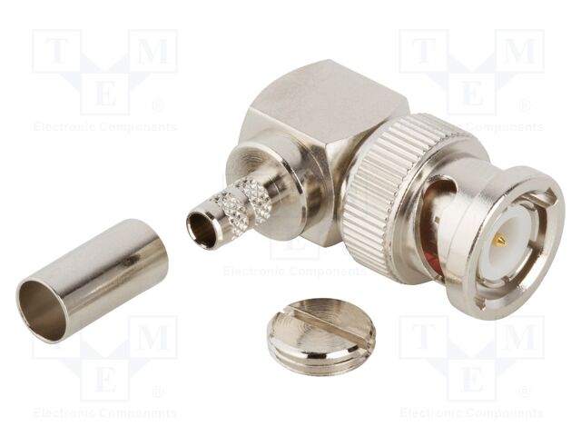 112526 AMPHENOL RF - Connector: BNC | plug; male; angled 90°; 50Ω ...