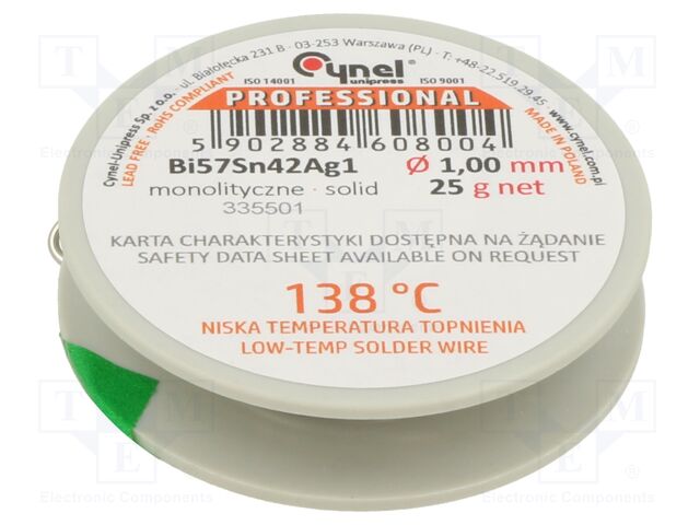 BI57SN42AG1-B/T Ø 1.00 25 G BI57SN42AG1-B/T Ø 1.00 25 G