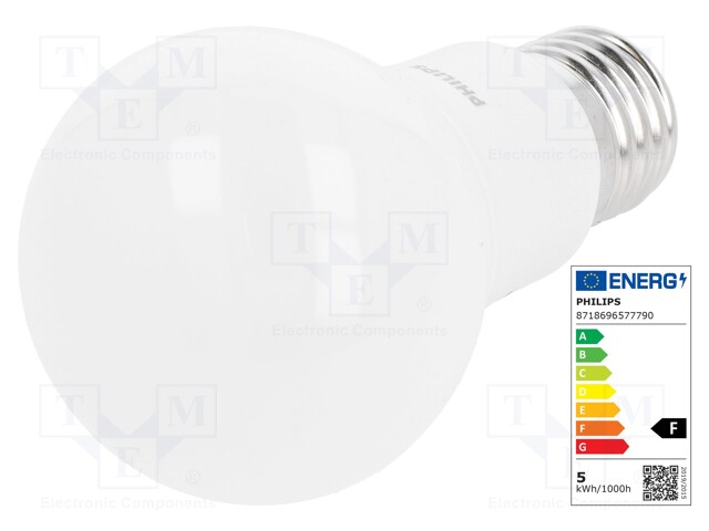 mature shear compliance 8718696577790 PHILIPS - Lampă LED | alb neutru; E27; 230VAC; 470lm; 5W;  200°; 4000K; 57779000 | TME - Componente electronice
