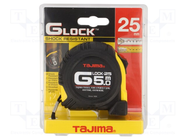 G5P50MTL215Y TAJIMA - Measuring tape, L: 5m; Width: 25mm; Enclos.mat: ABS;  Class: II; TJ-G5P50MTL215Y