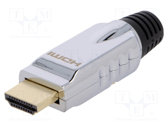 CHP001 LOGILINK - Conector: HDMI, enchufe; macho; con manguito; dorado;  recto; LOG-CHP001
