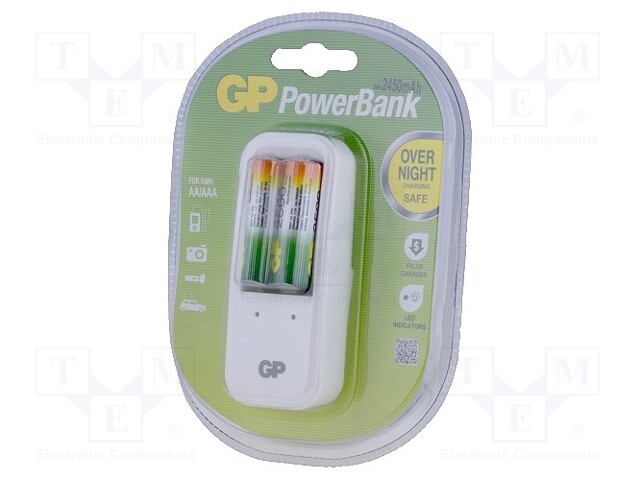 GP PB410 + 2XAA 2500MAH -AS - Charger: for rechargeable batteries