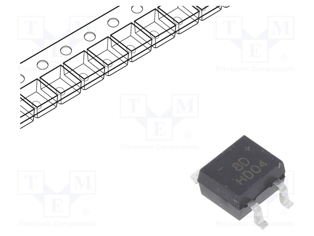 DIODES INCORPORATED HD04-T - Bridge rectifier: single-phase