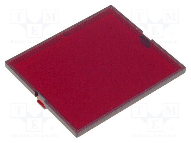 3M/821P | Panel frontal; X: 42mm; Y: 49mm; Z: 2,8mm; MODULBOX; rojo